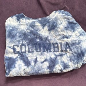 Columbia Blue and White Tie-Dye Long Sleeve Shirt